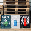 Afvalscheidingszakken - 3 stuks in gerecycled plastic