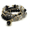 Armbanden 4 stuks Black - Glaskralenmix