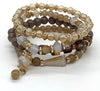 Armbanden 4 stuks van gouden glaskralen