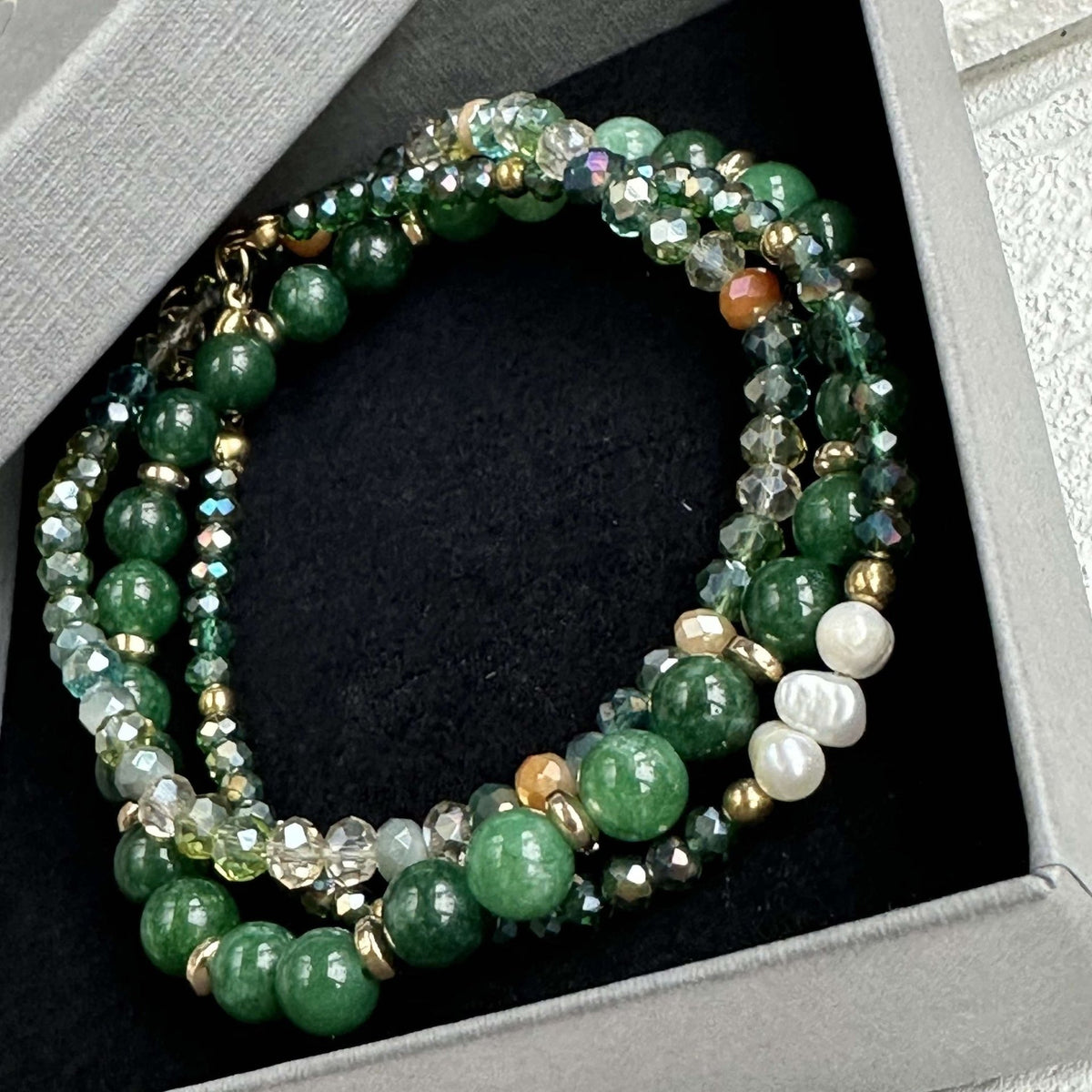 Armbånd GISELE Emerald – Sæt med 3 stk - VIAMAJA.DK