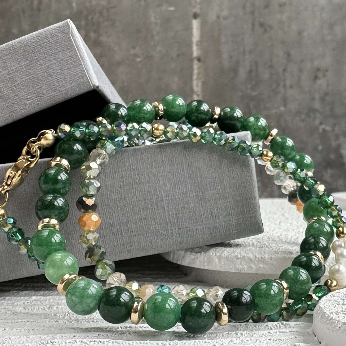 Armbånd GISELE Emerald – Sæt med 3 stk - VIAMAJA.DK