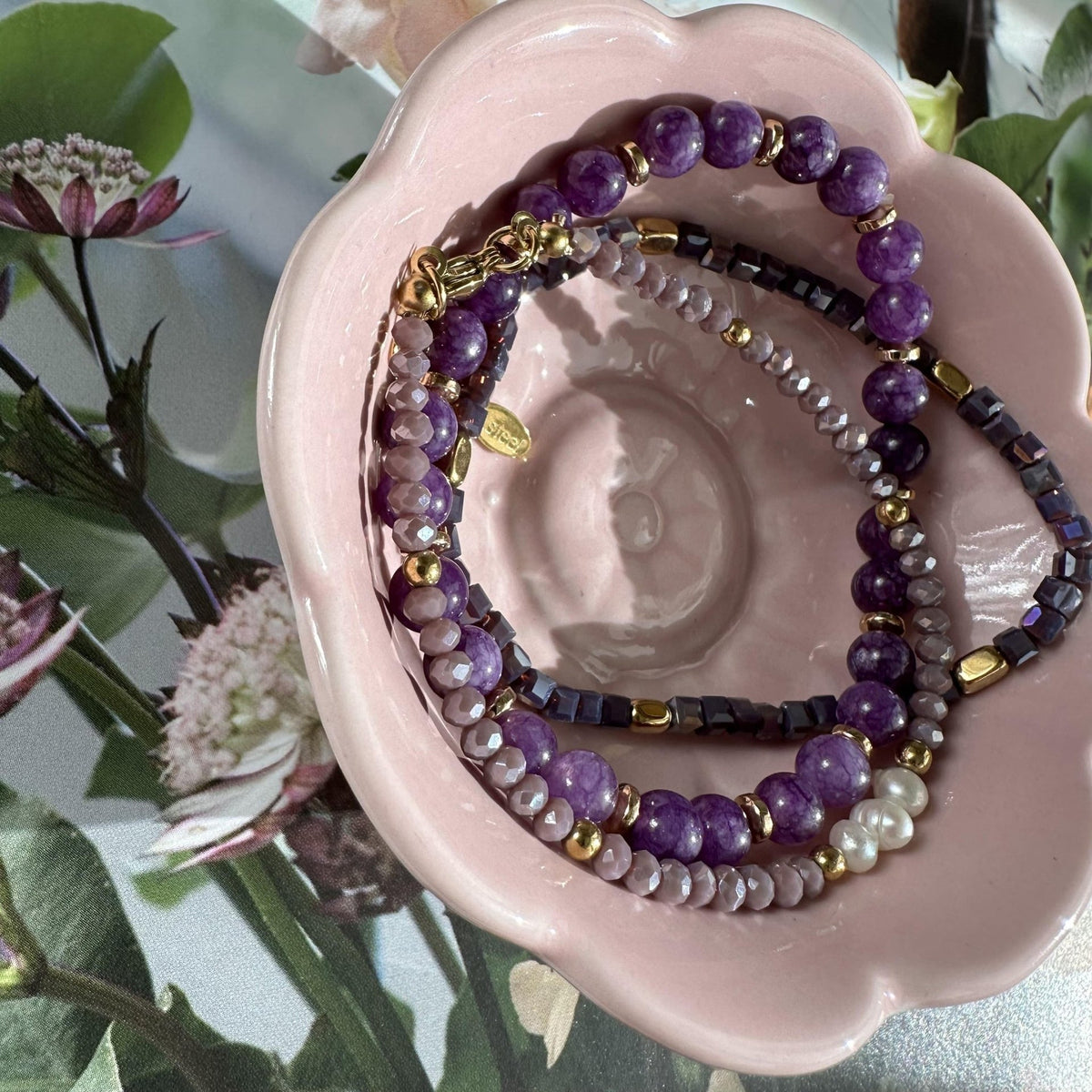 Armbånd GISELE Lavendel – Sæt med 3 stk - VIAMAJA.DK