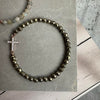 Armband Nikki pyriet Onyx - Verguld sterling zilver kruis