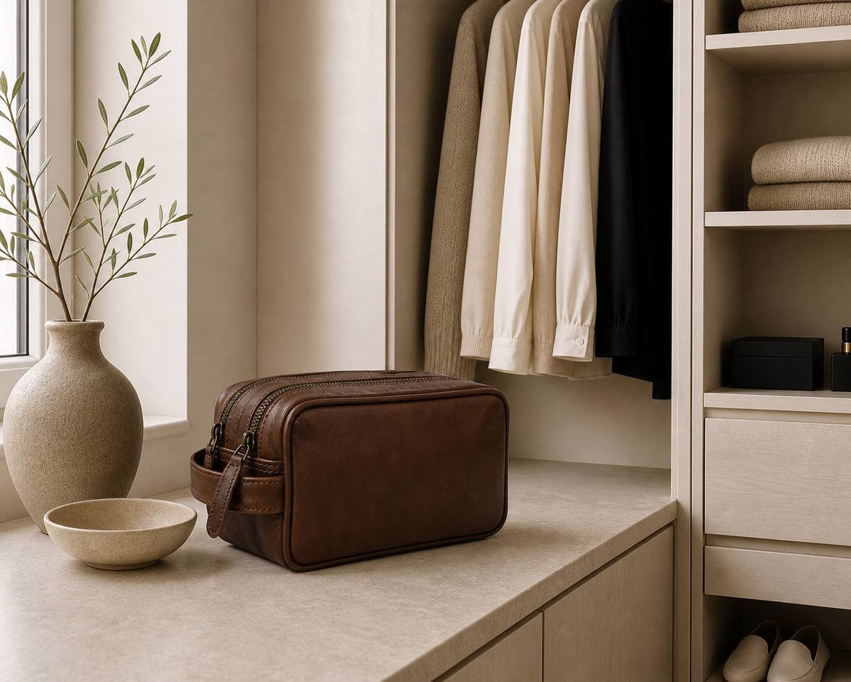 Dubbele toilettas Faust - Dark brown