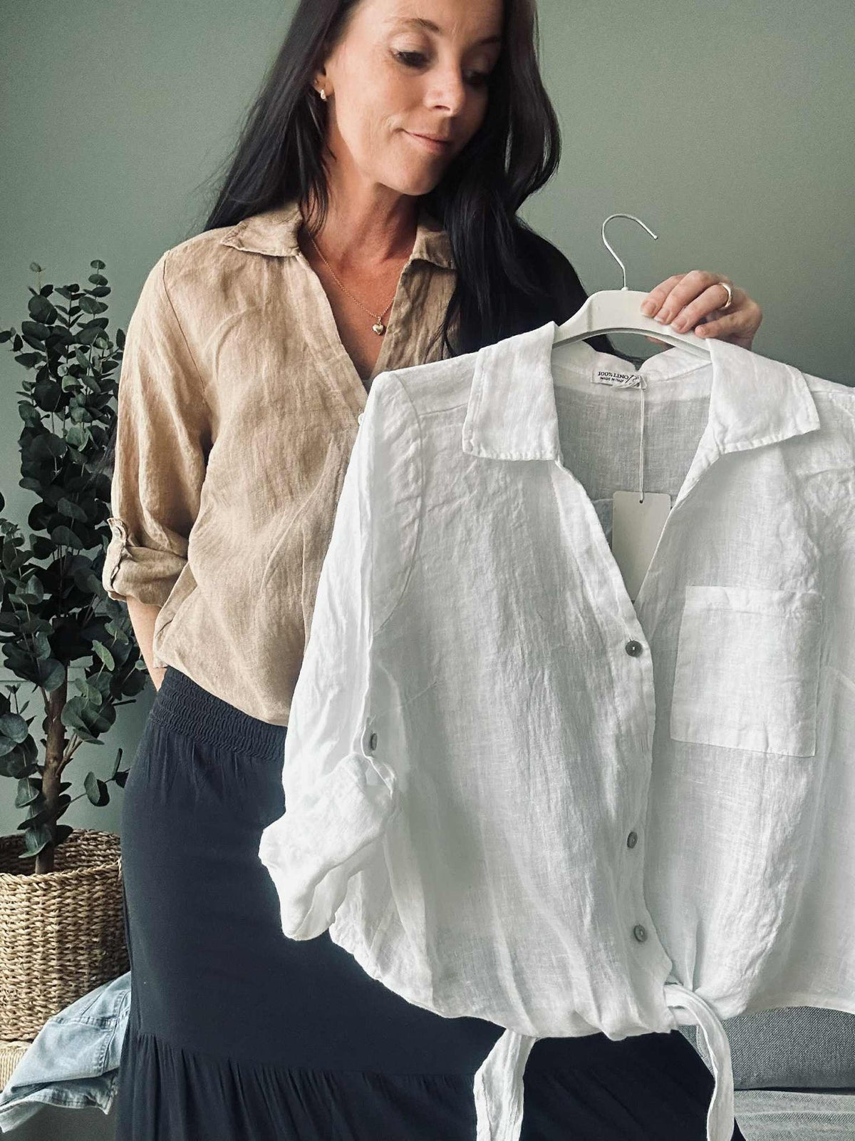 Blouse NALA camel - 100% linnen