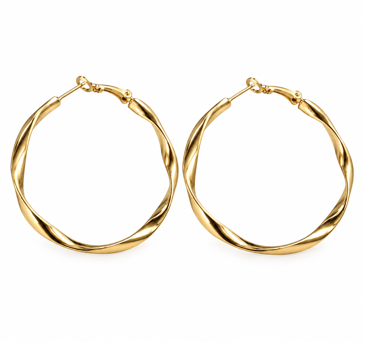 Oorbellen Hope gedraaid Large - 18k verguld