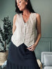 Vest beige streep - Linnen