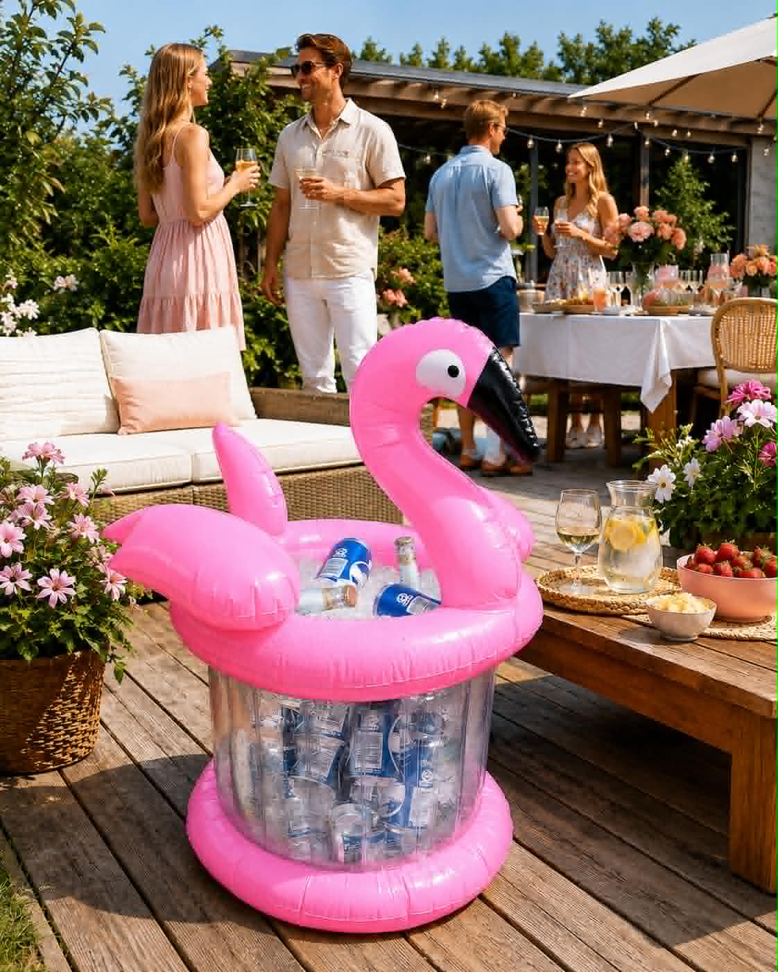 Drankkoeler - Opblaasbare flamingo