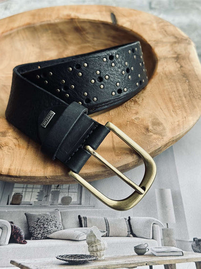 Bælte black leather - VIAMAJA.DK