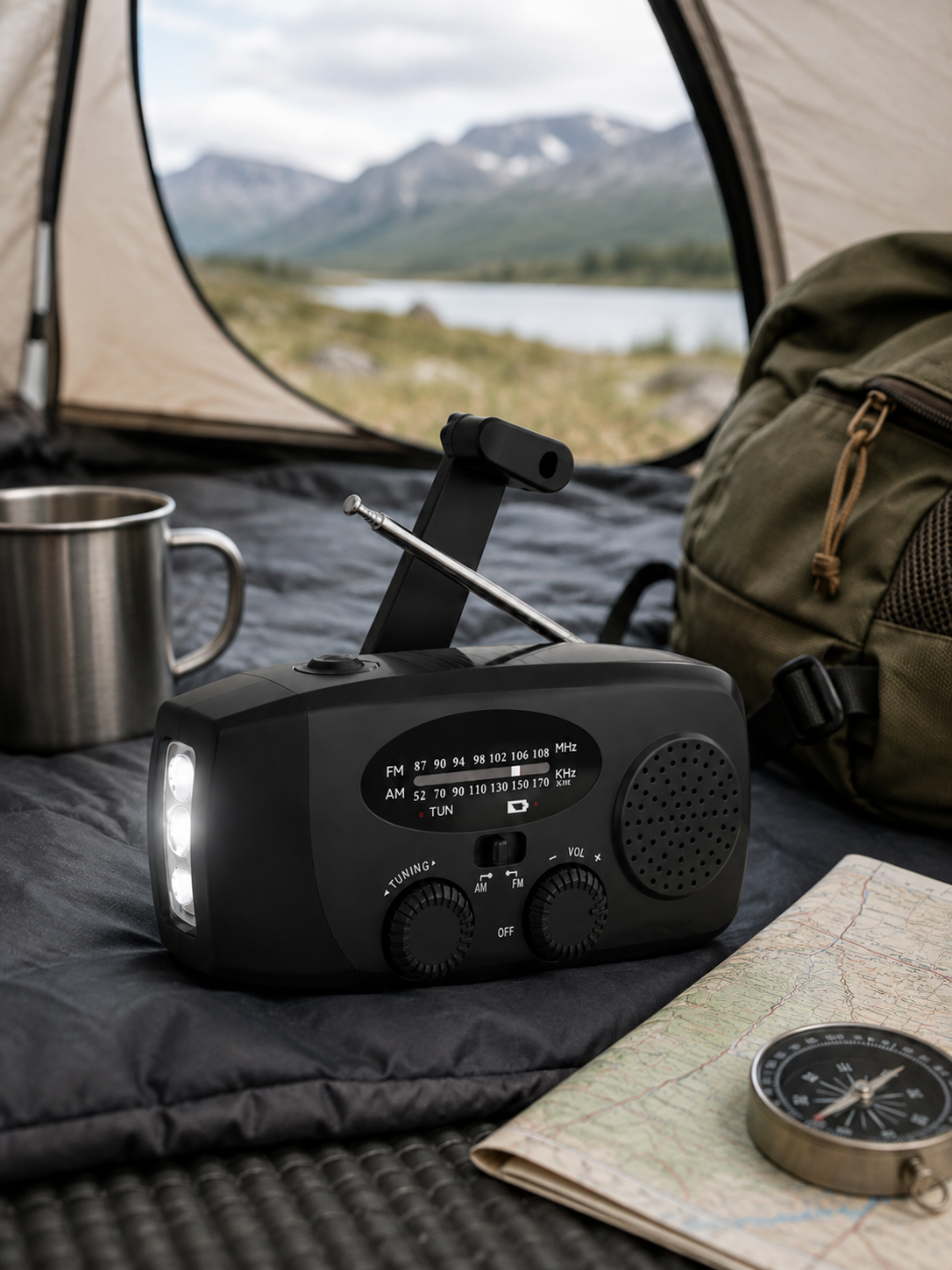 Noodradio met powerbank