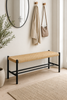 Bank beuk Zwart / naturel - 120 cm