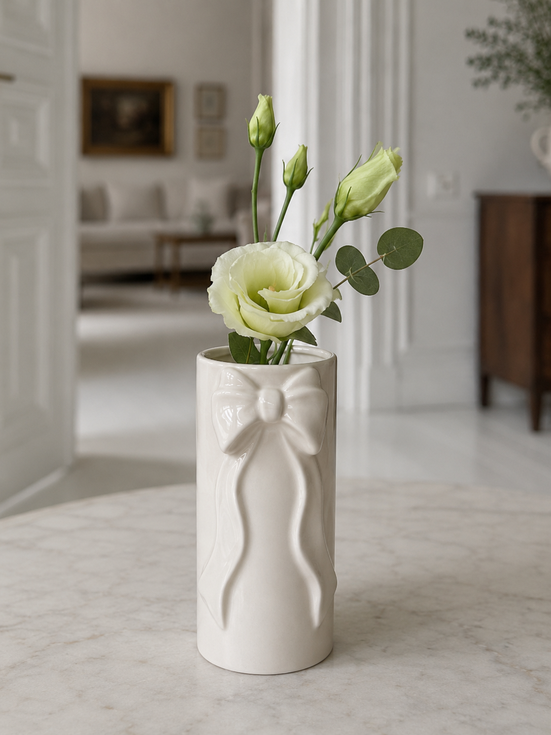 Vaas met strik - White