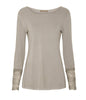Blouse BASIS met kantdetails – Fango beige