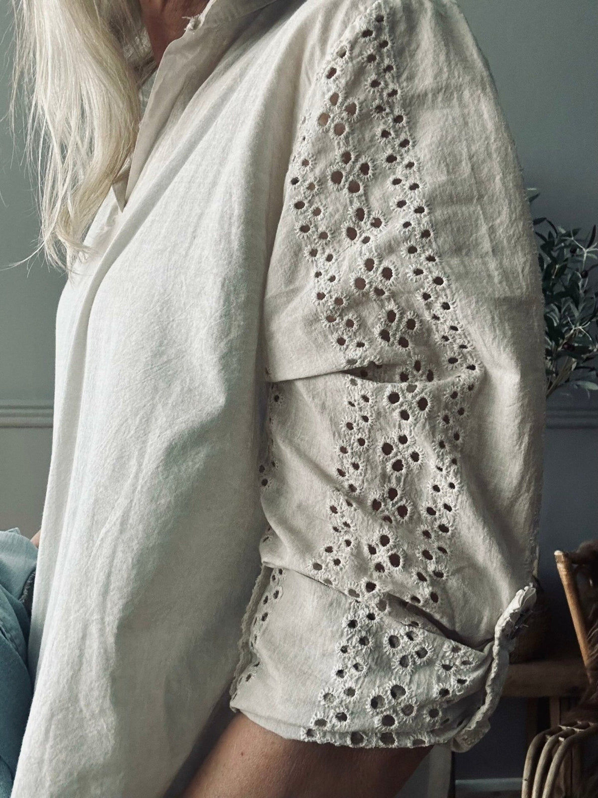 Bluse – Beige Cold Wash - VIAMAJA.DK