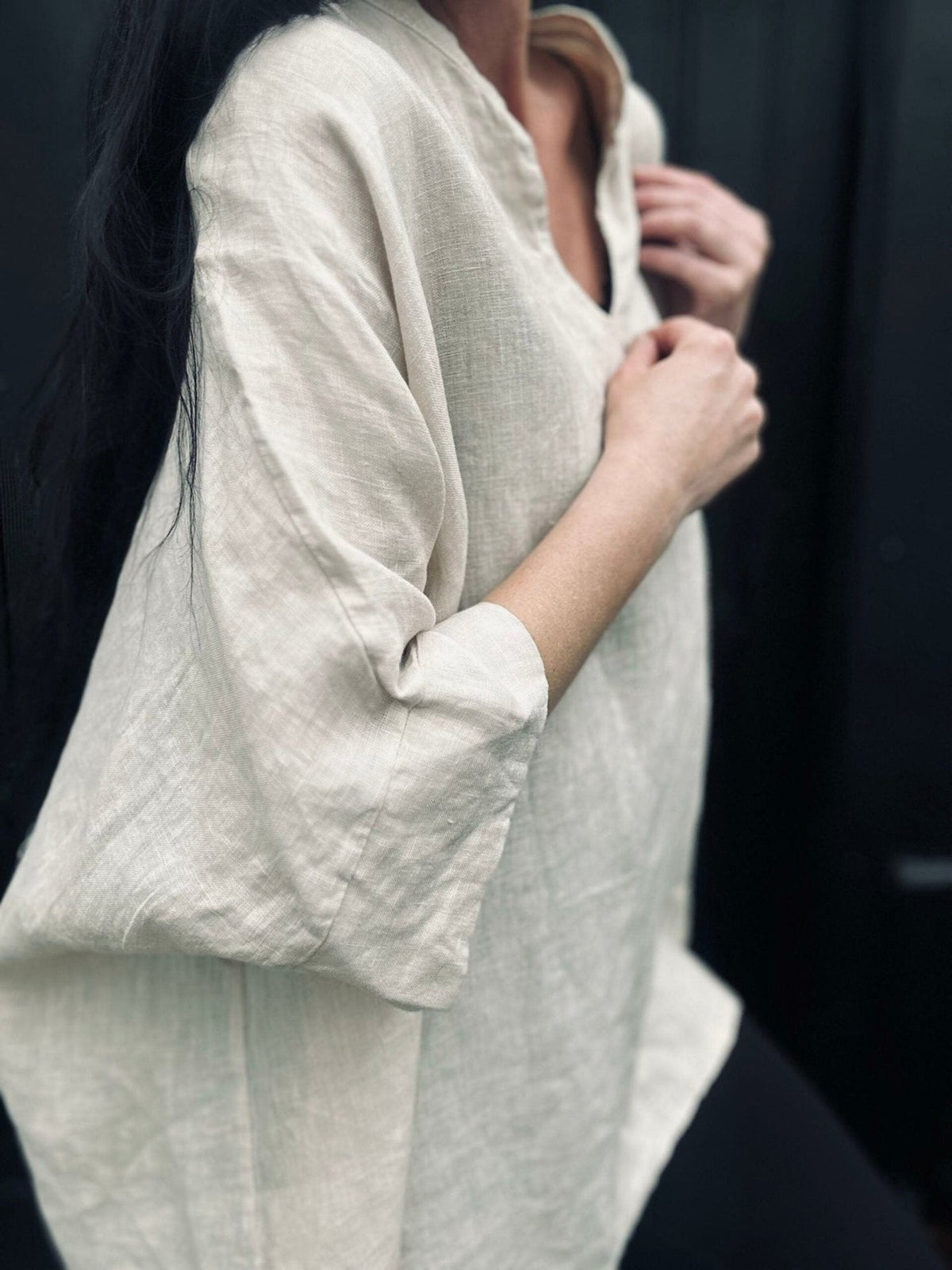 Bluse i Hør – Oversize - VIAMAJA.DK