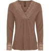 Blouse met kant – Brown