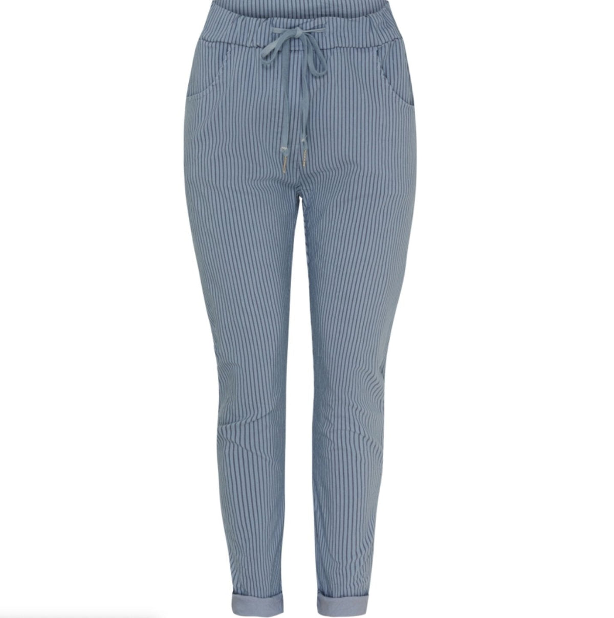 Bukser soft jeans med strib - VIAMAJA.DK