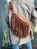 Bumbag COW Cognac met franjes