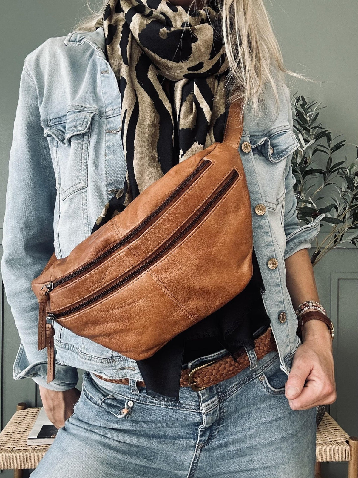 Bumbag LOCK - Cognac - VIAMAJA.DK