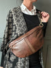 Bumbag m. contrast - Dark cognac