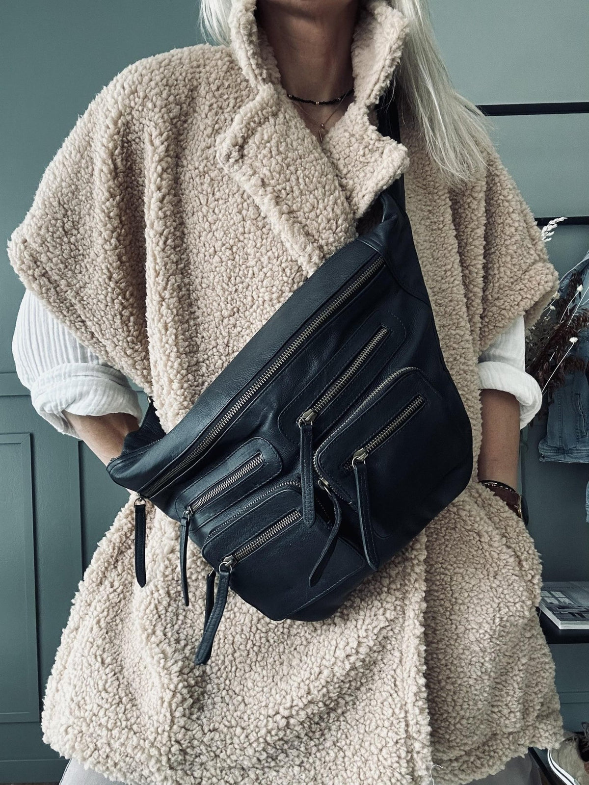Bumbag XL Raw - Black m. Gunmetal - VIAMAJA.DK