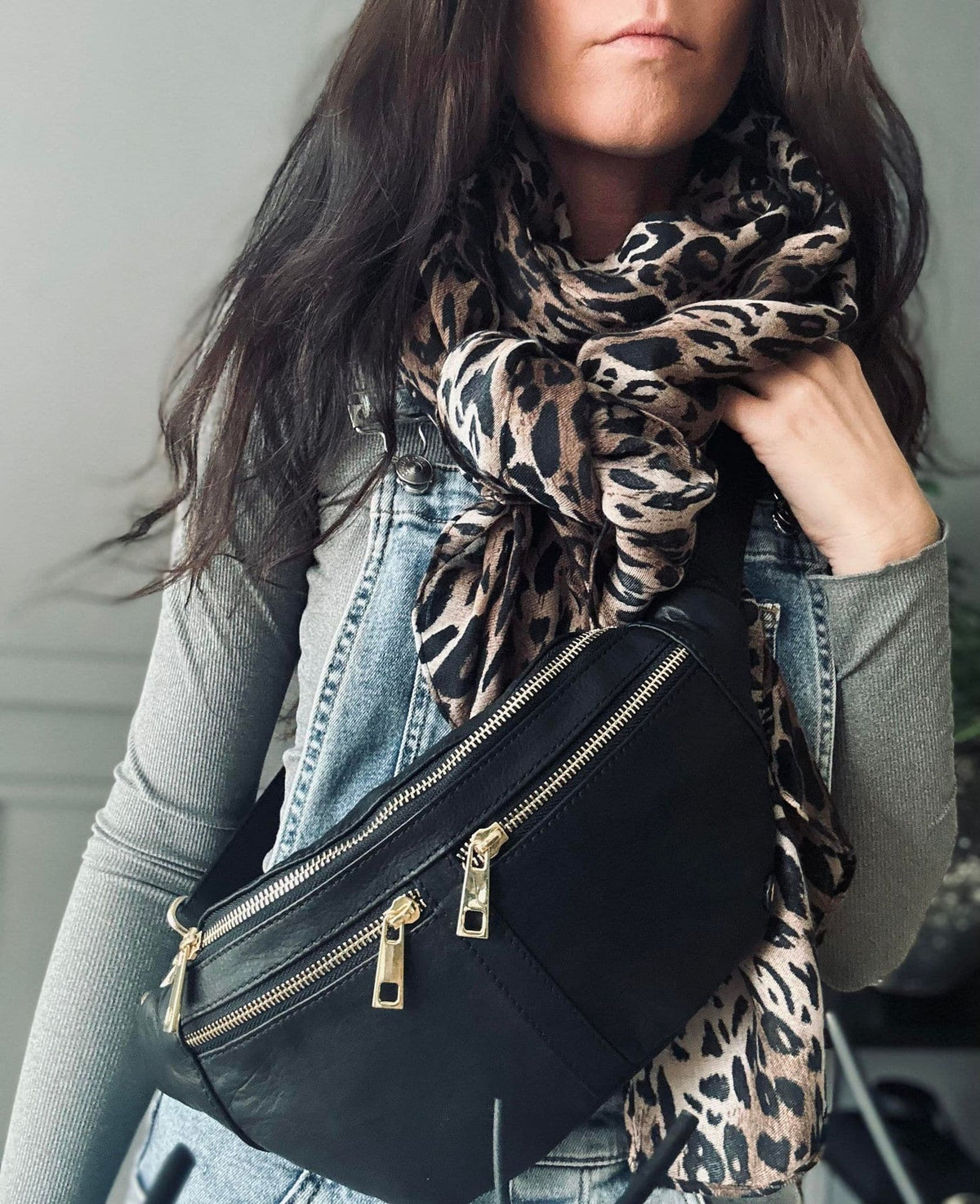 Bumbag ZIPPER Black / Gold - VIAMAJA.DK