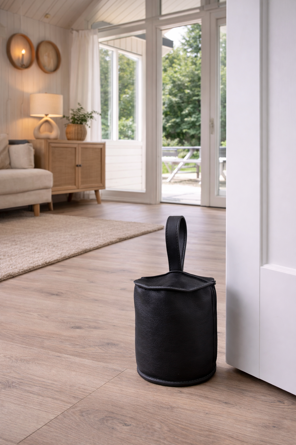 Deurstopper – Zwart leer