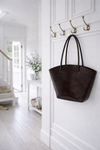 Shopper croco in leer - Brown