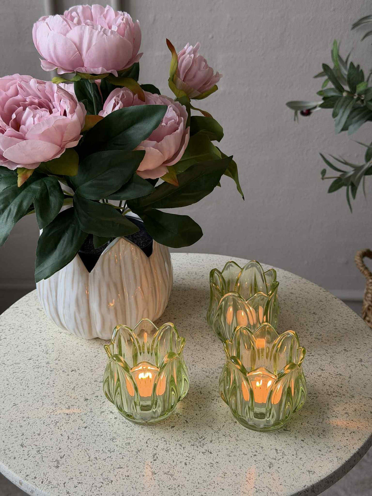 Lichttheelichthouders Tulpen 3st. - Groen