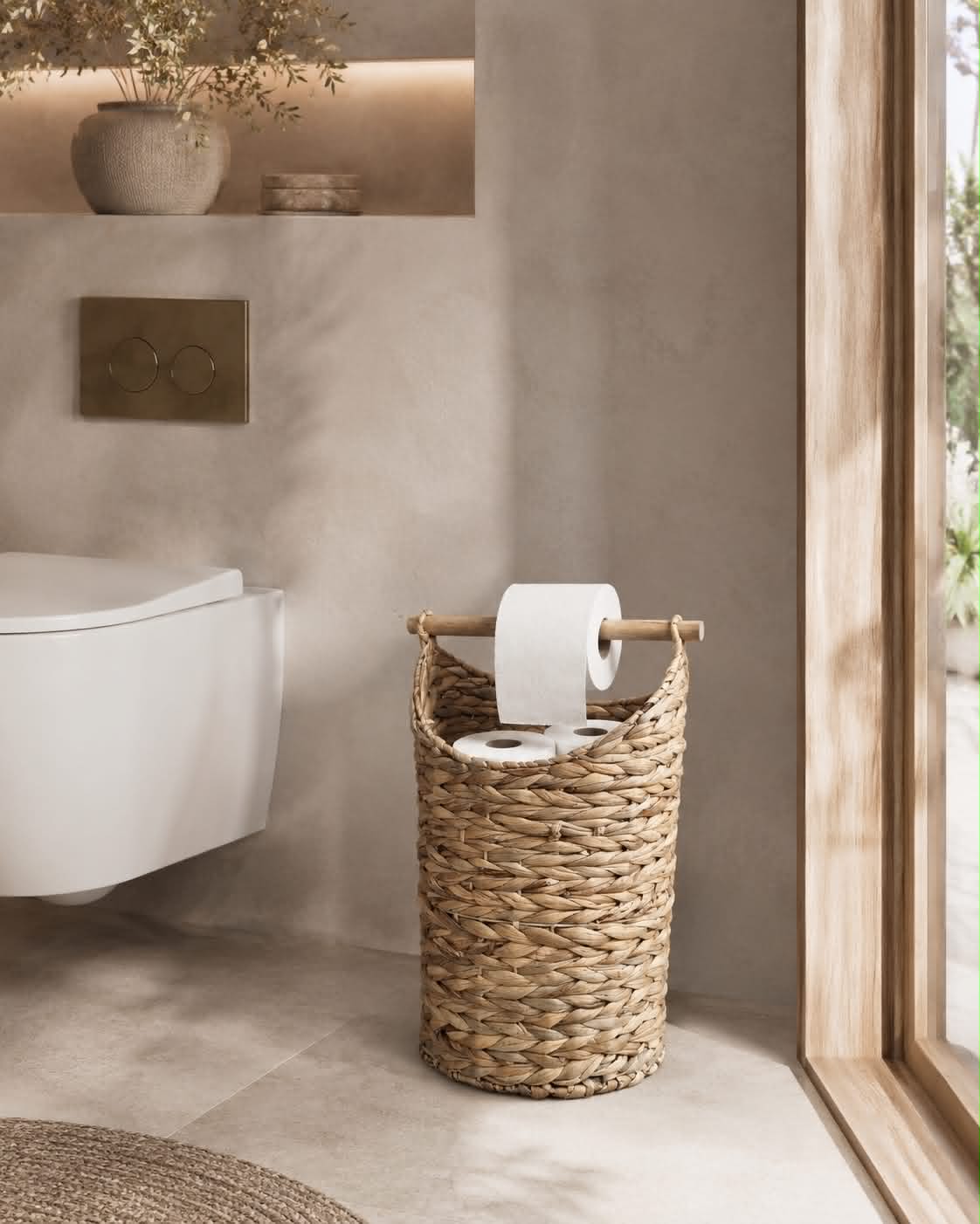 Mand m. toiletpapierhouder – Licht Naturel