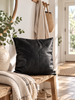 Kussenhoes Leer - Zwart 45x45