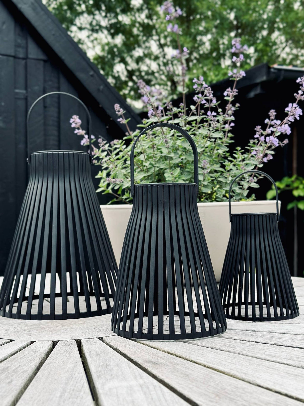 Lantaarn met zonnecellen - GARDEN BLACK 24cm