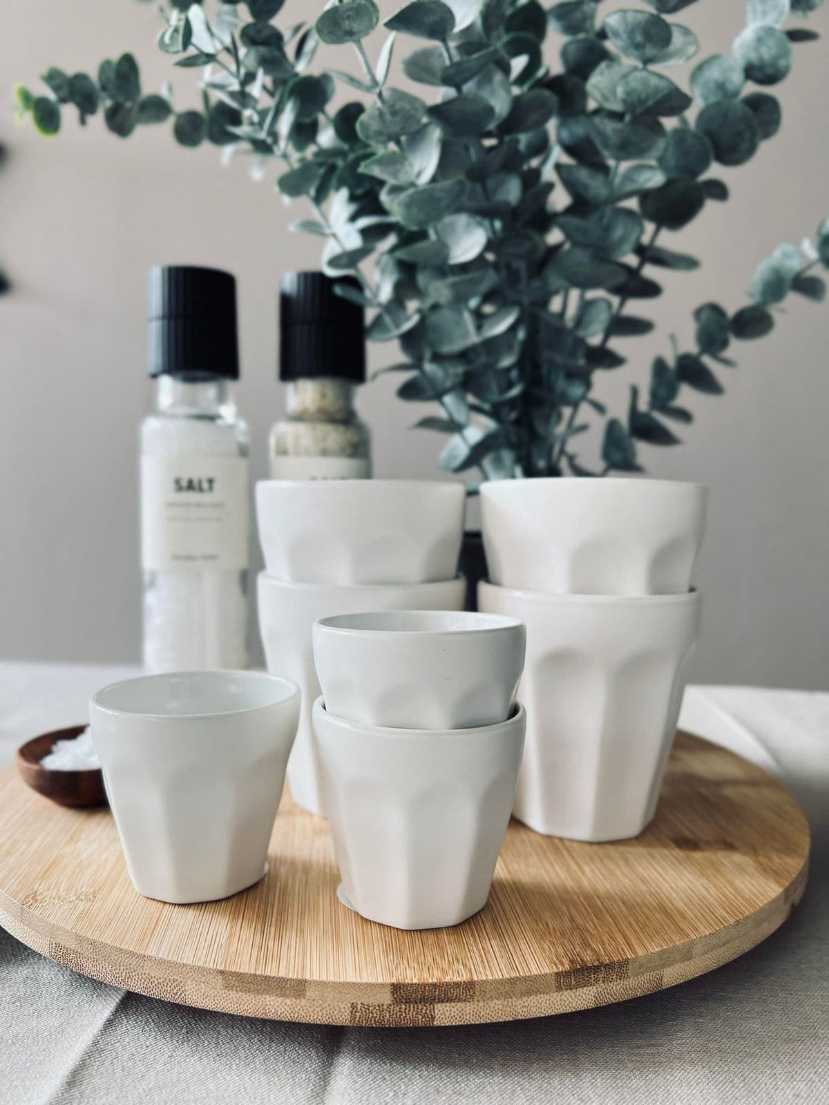 Cafe´ krus 90 ml - Hvid porcelæn 4 stk espresso - VIAMAJA.DK