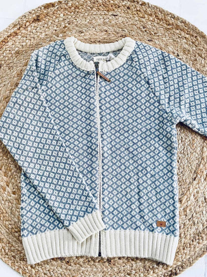 Cardigan i merinould - Iris blue M - VIAMAJA.DK