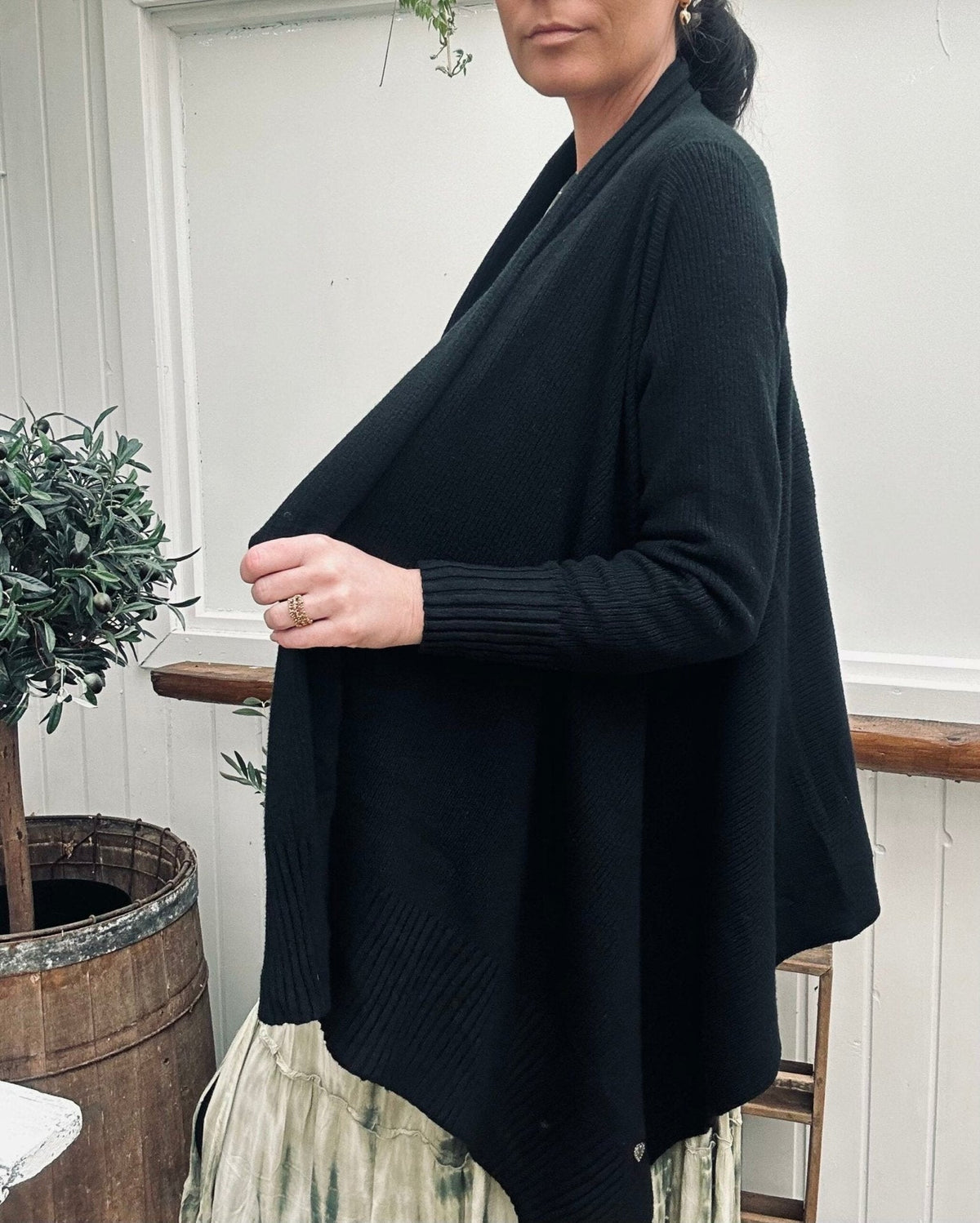 Cardigan Long style - Black - VIAMAJA.DK