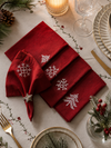 Servetten Rood Kerst - 4 stuks