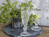 Champagneglas met diamantgeslepen decor