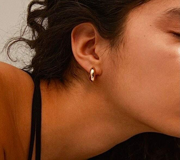 Chunky hoops 14 karat guldbelagt - VIAMAJA.DK