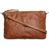 Clutch van gewassen leer – cognac