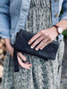 Clutch MILO luxe leersoort - ZWART