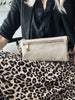 Clutch / leren tas - Sand