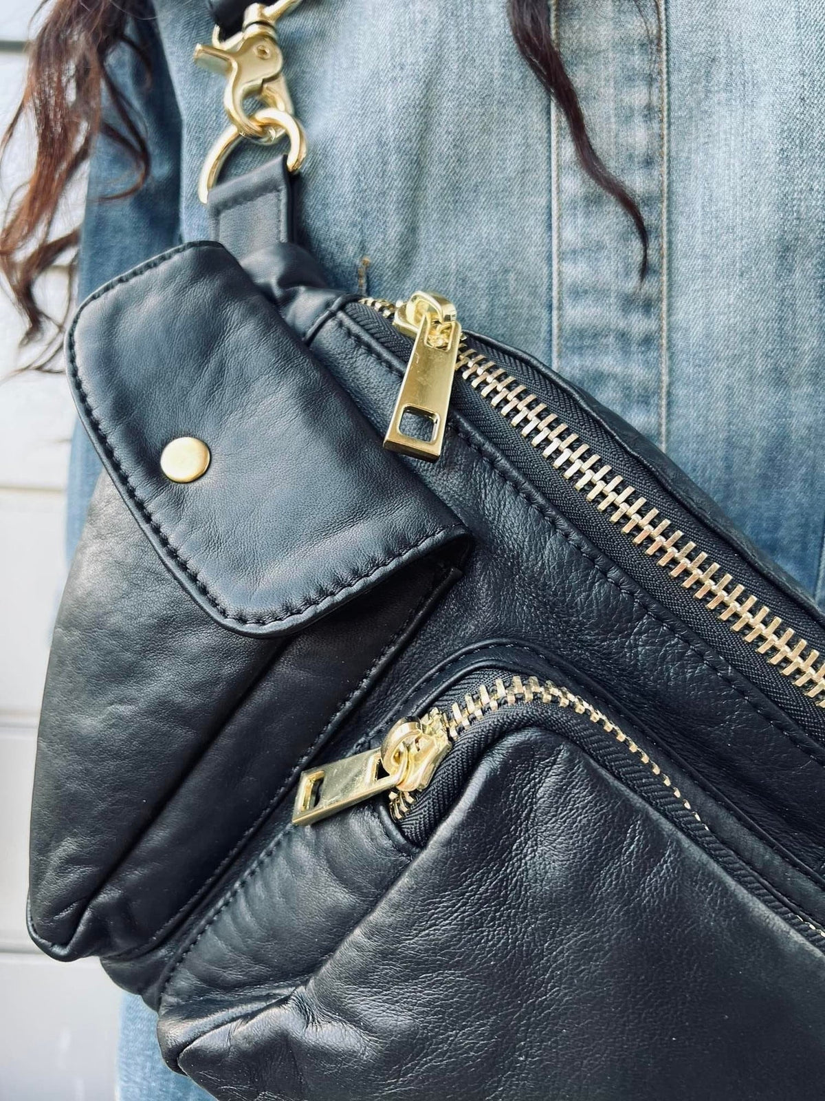 Cool XL bumbag - Black / GOLD - VIAMAJA.DK