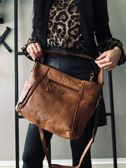 Crossbody Raw Boheme XL – Cognac - VIAMAJA.DK