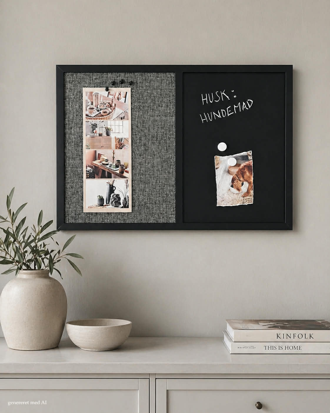 Prikbord - Combi met hessian en krijt