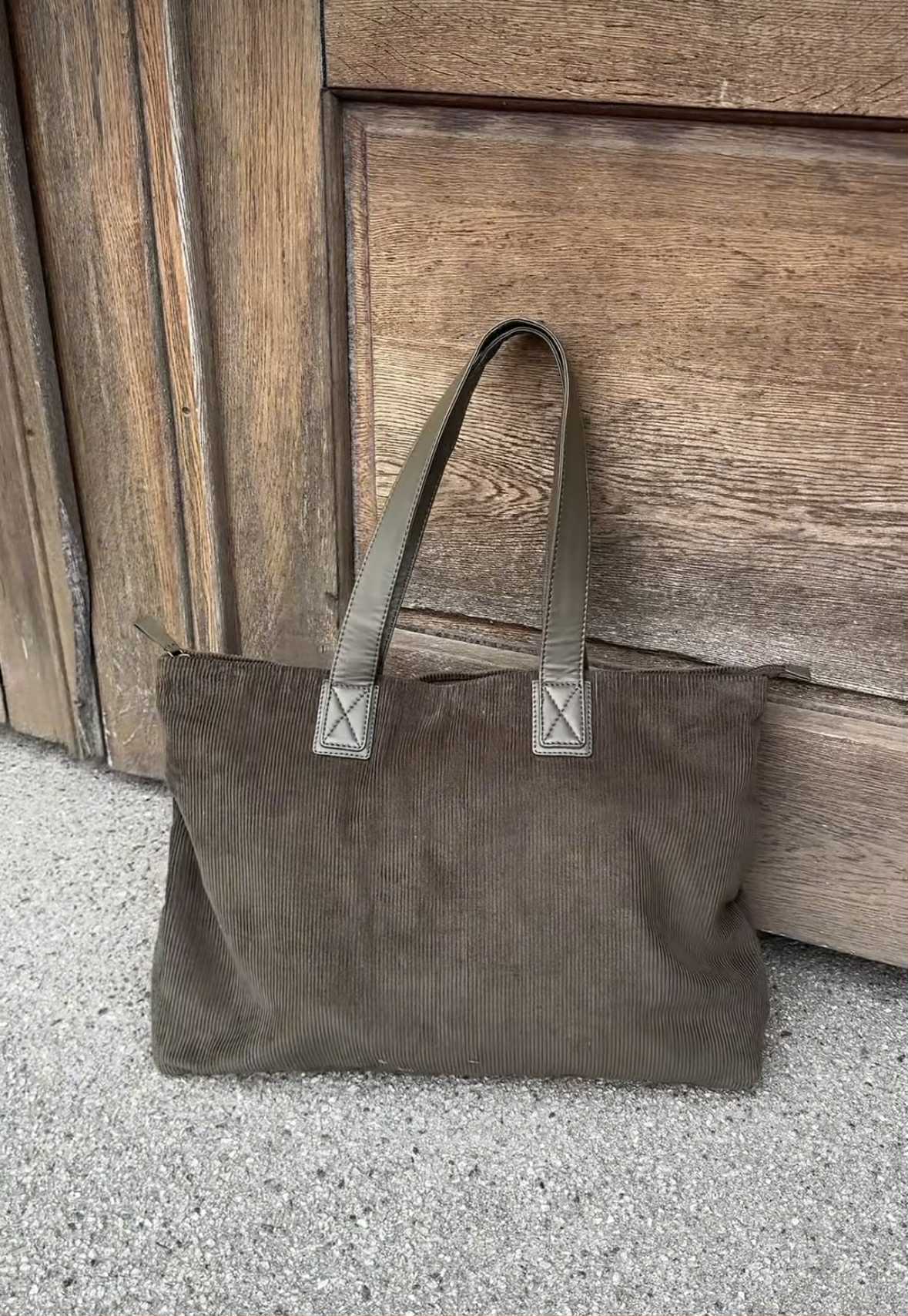Shopper fluweel - Army