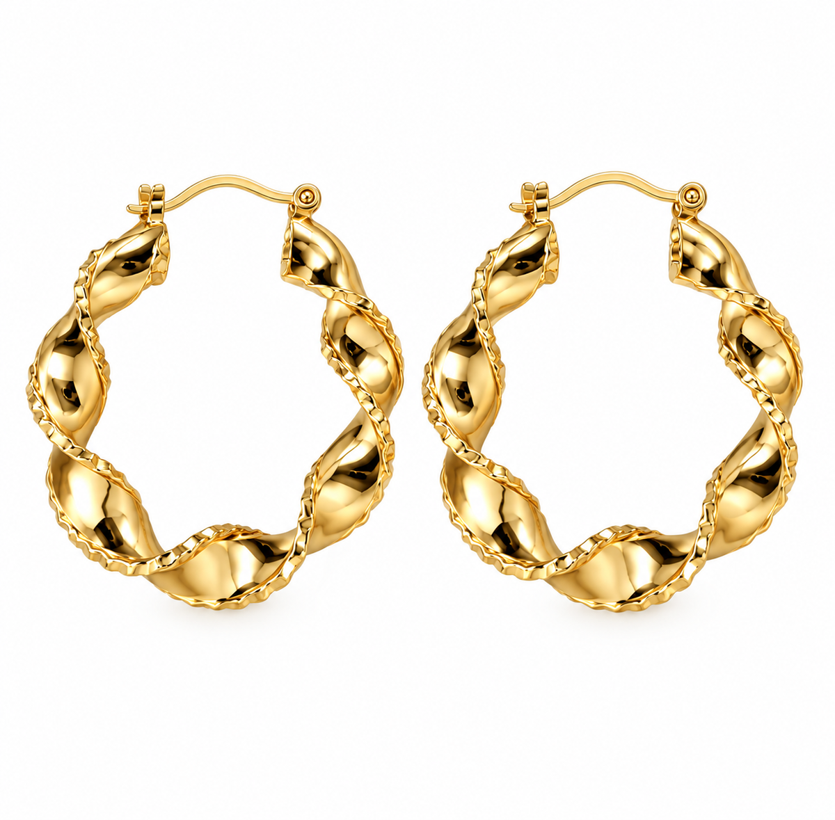 Oorbellen Cora hoops - 18k verguld
