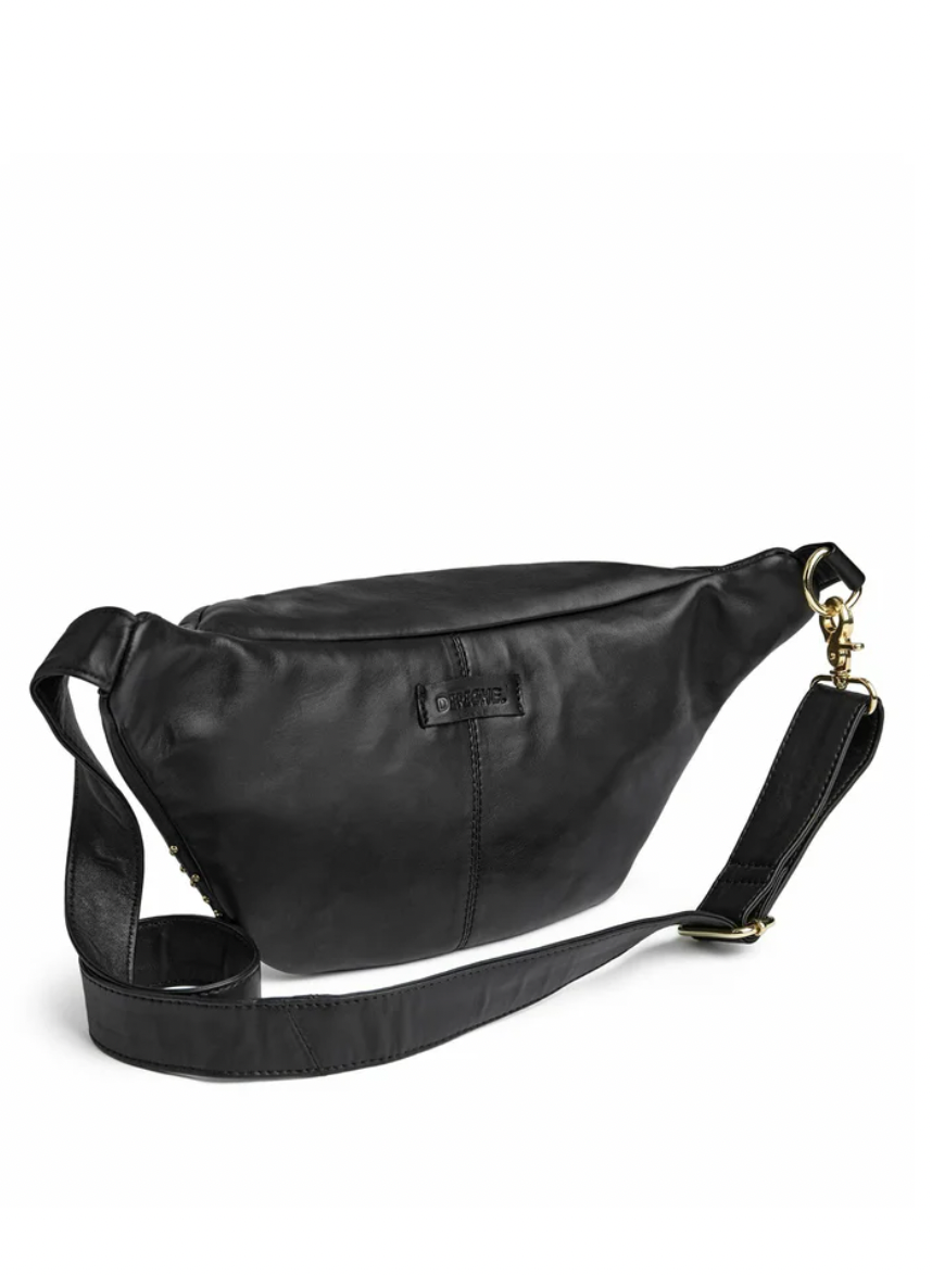 Bumbag met gouden studs – Zwart leerlook