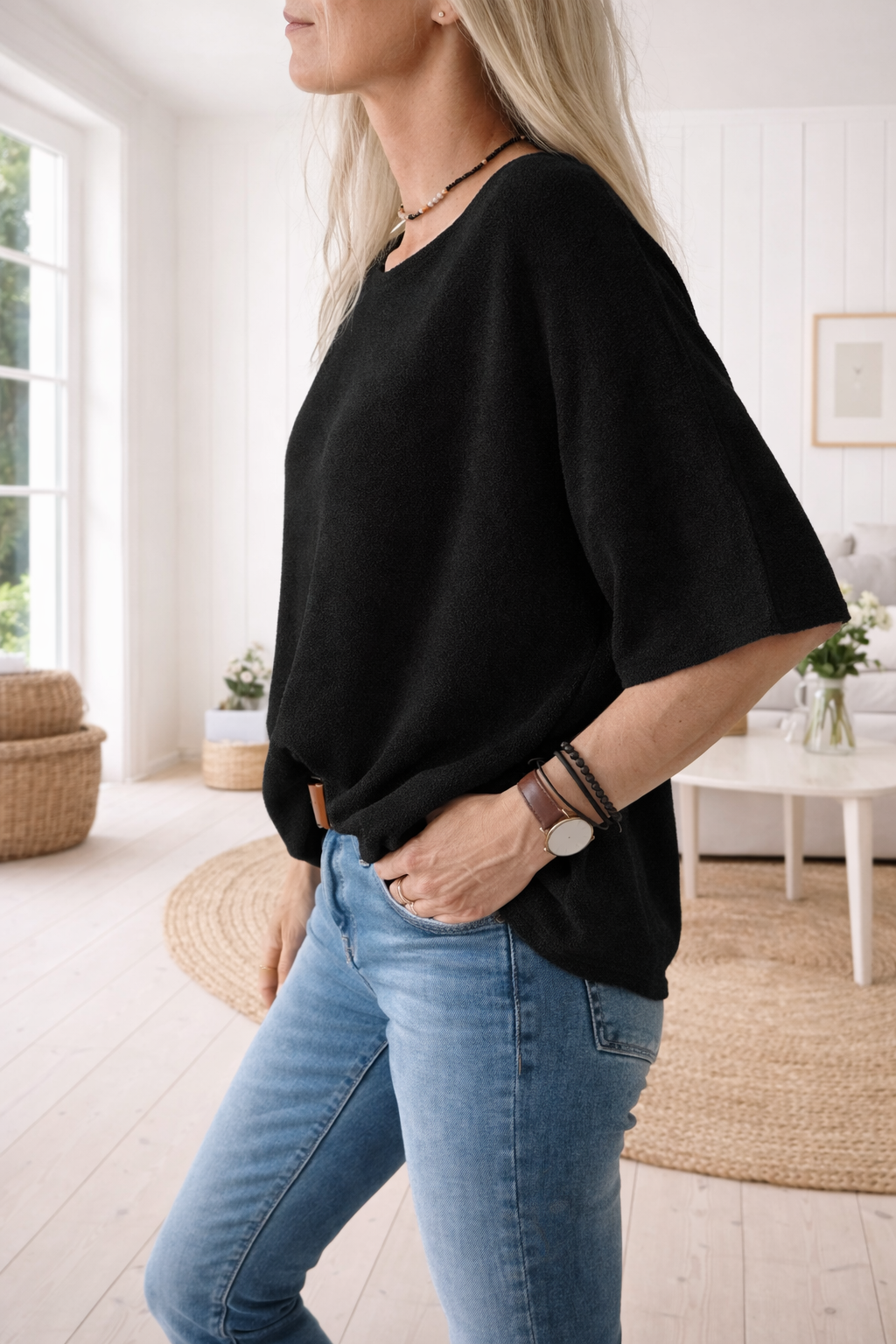 Blouse Sia Zwart – Oversize