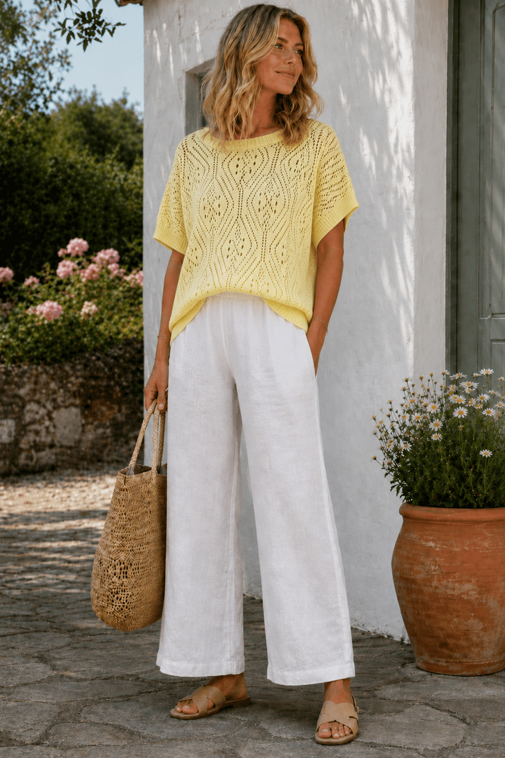 Gebreide trui Vina  – Yellow