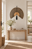 Waaier naturel / zwart gestreept – wanddecoratie